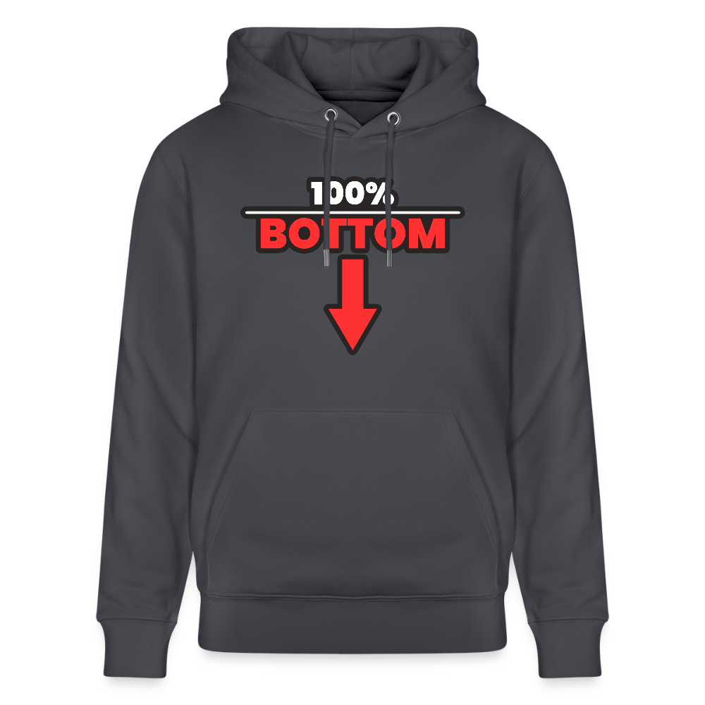 100% BOTTOM [PFEIL] | Kink Fetish Pride Bio-Hoodie Unisex - Indigoblau