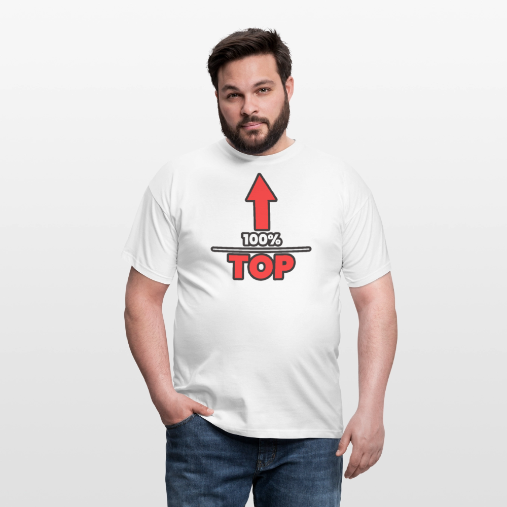 100% TOP [PFEIL] | Kink Fetish Pride T-Shirt - Weiß