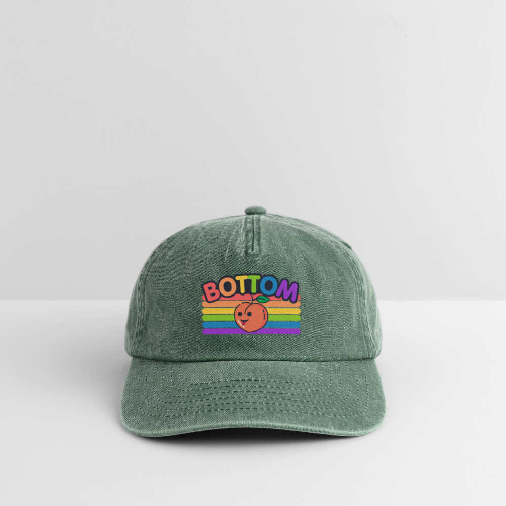 Bottom Gay | Pride Vintage Cap - Vintage Flaschengrün 