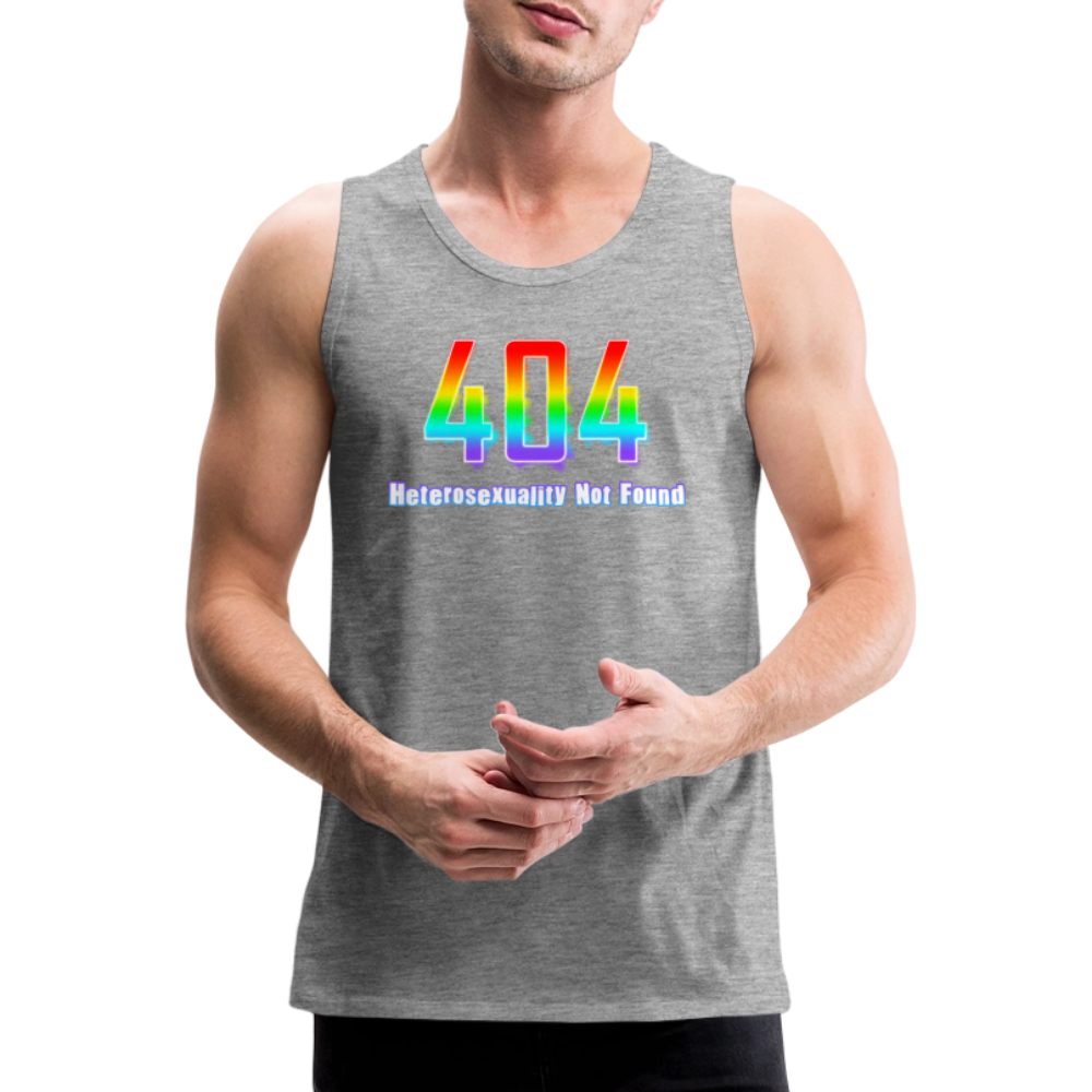 Error 404 Heterosexuality Not Found Premium Tank Top - Grau meliert