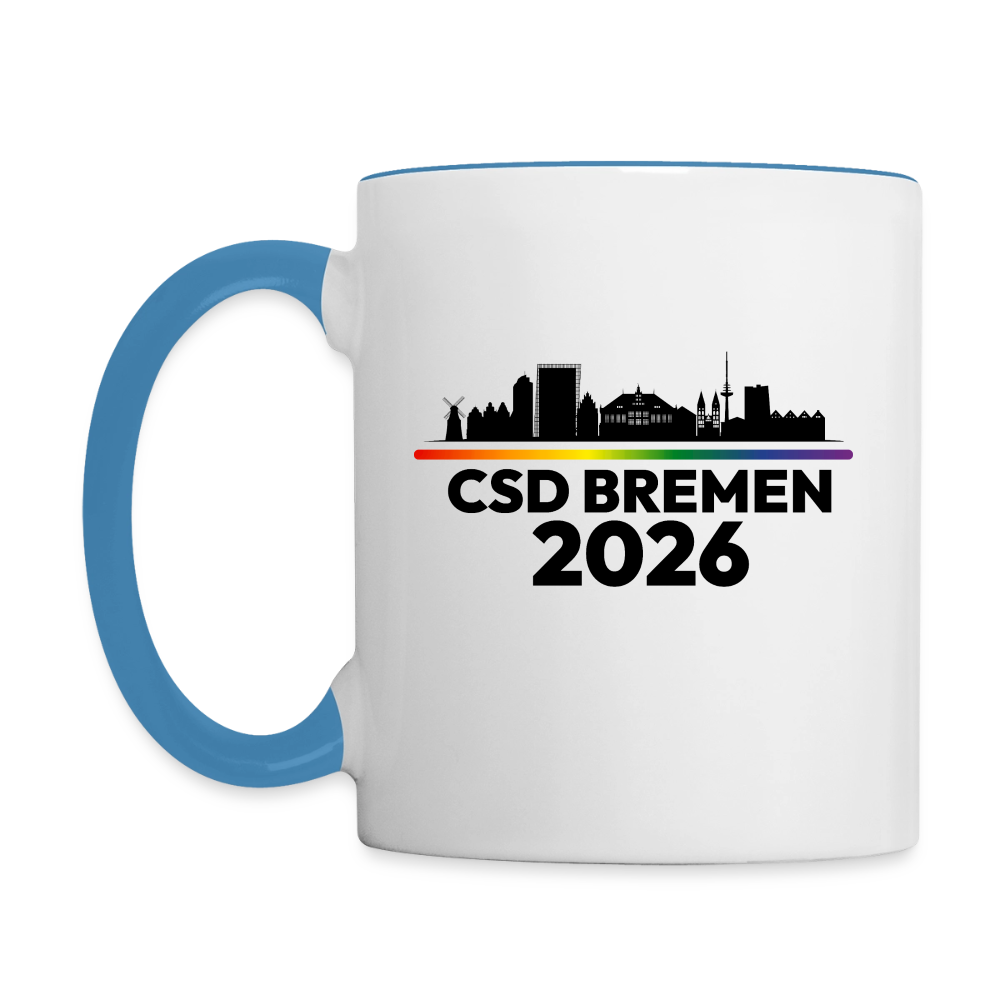 CSD BREMEN 2026 Pride Tasse zweifarbig - Weiß/Gellblau