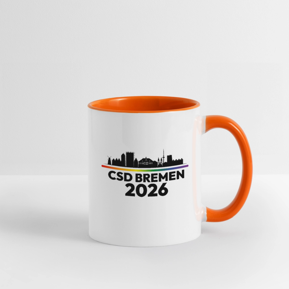 CSD BREMEN 2026 Pride Tasse zweifarbig - Weiß/Orange
