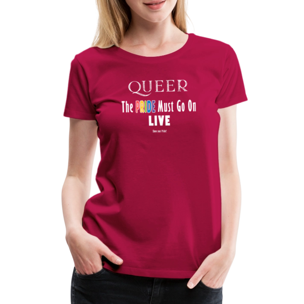 PRIDE Must Go On T-Shirt Germany Tour 2025 - tailiert (dunkelpink) - dunkles Pink