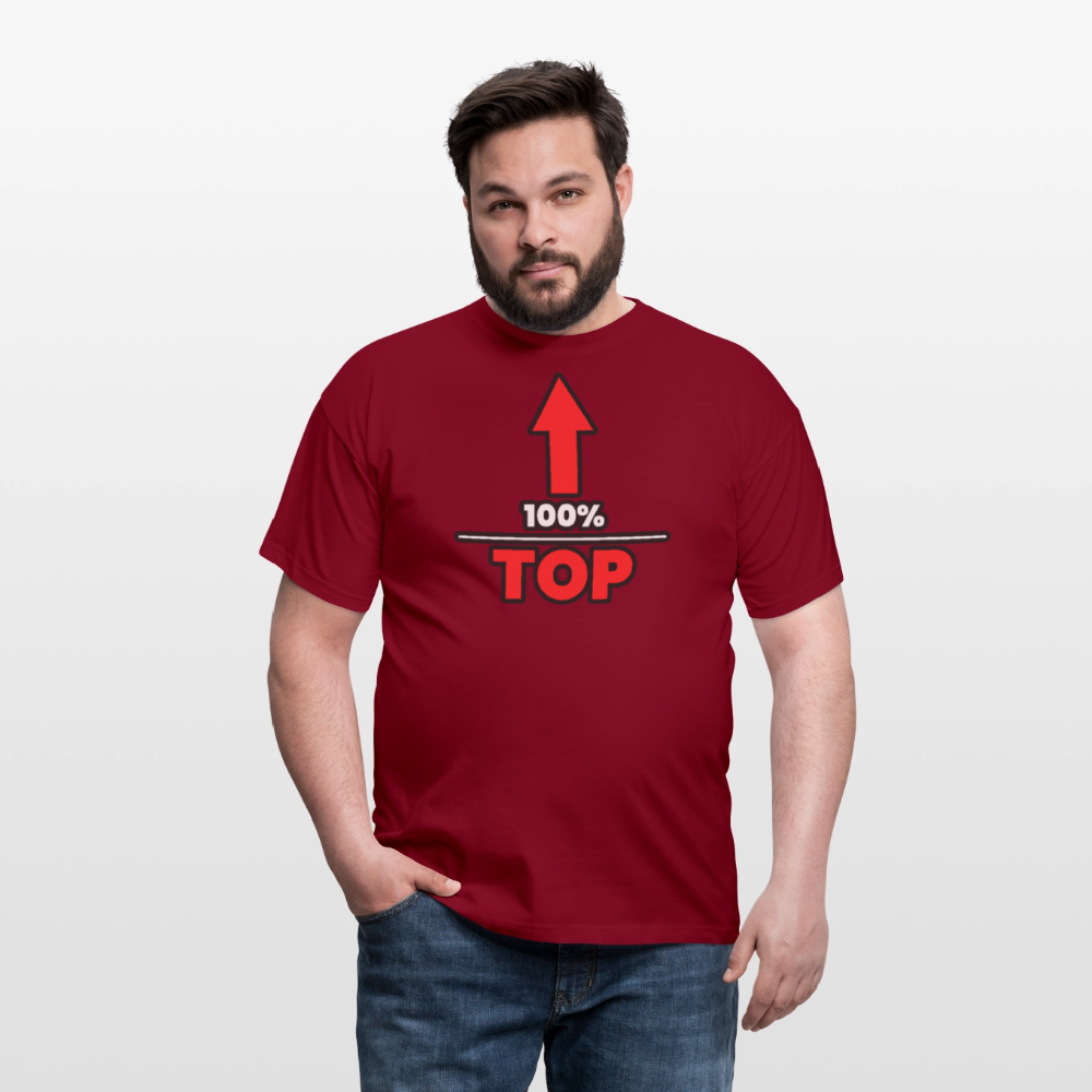 100% TOP [PFEIL] | Kink Fetish Pride T-Shirt - Ziegelrot