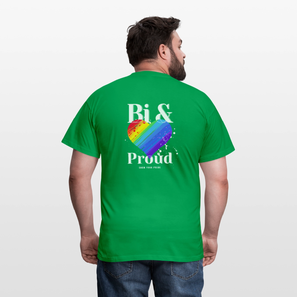 Bi & Proud | Regenbogenherz Pride T-Shirt - Kelly Green