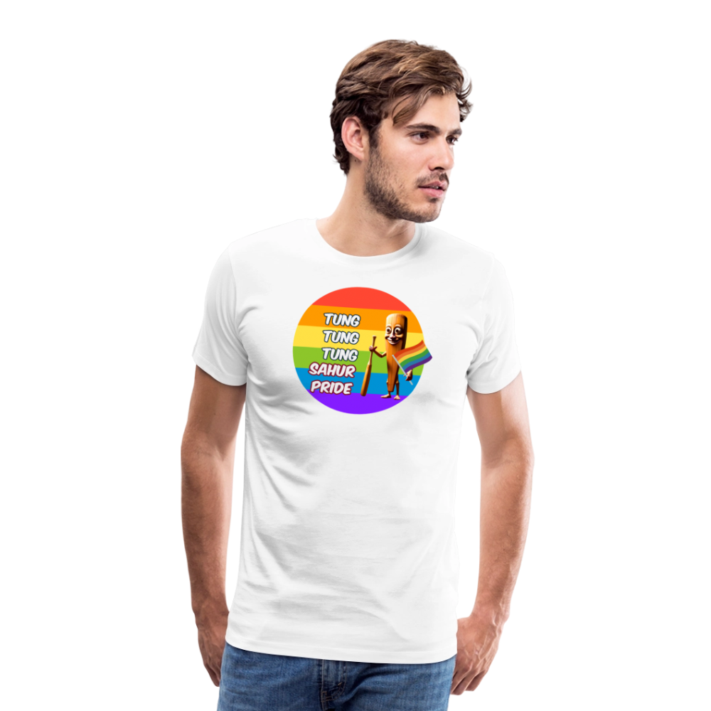 Tung Tung Tung Sahur Pride Premium T-Shirt - Weiß