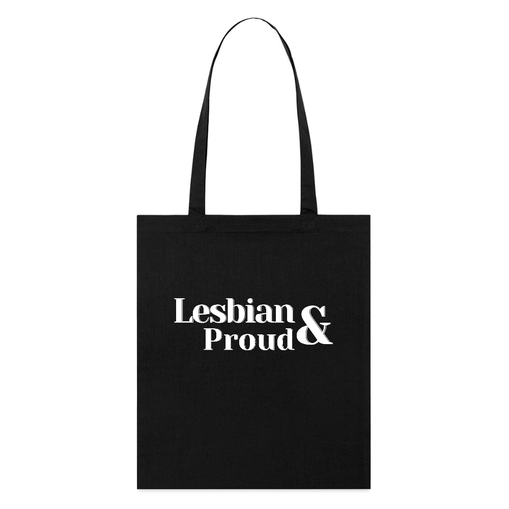 Lesbian & Proud | Pride Bio-Stoffbeutel [SIMPLE] - Schwarz