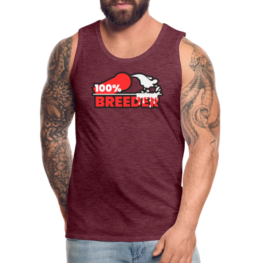 100% BREEDER | Kink Fetish Pride Premium Tank Top - Bordeauxrot meliert
