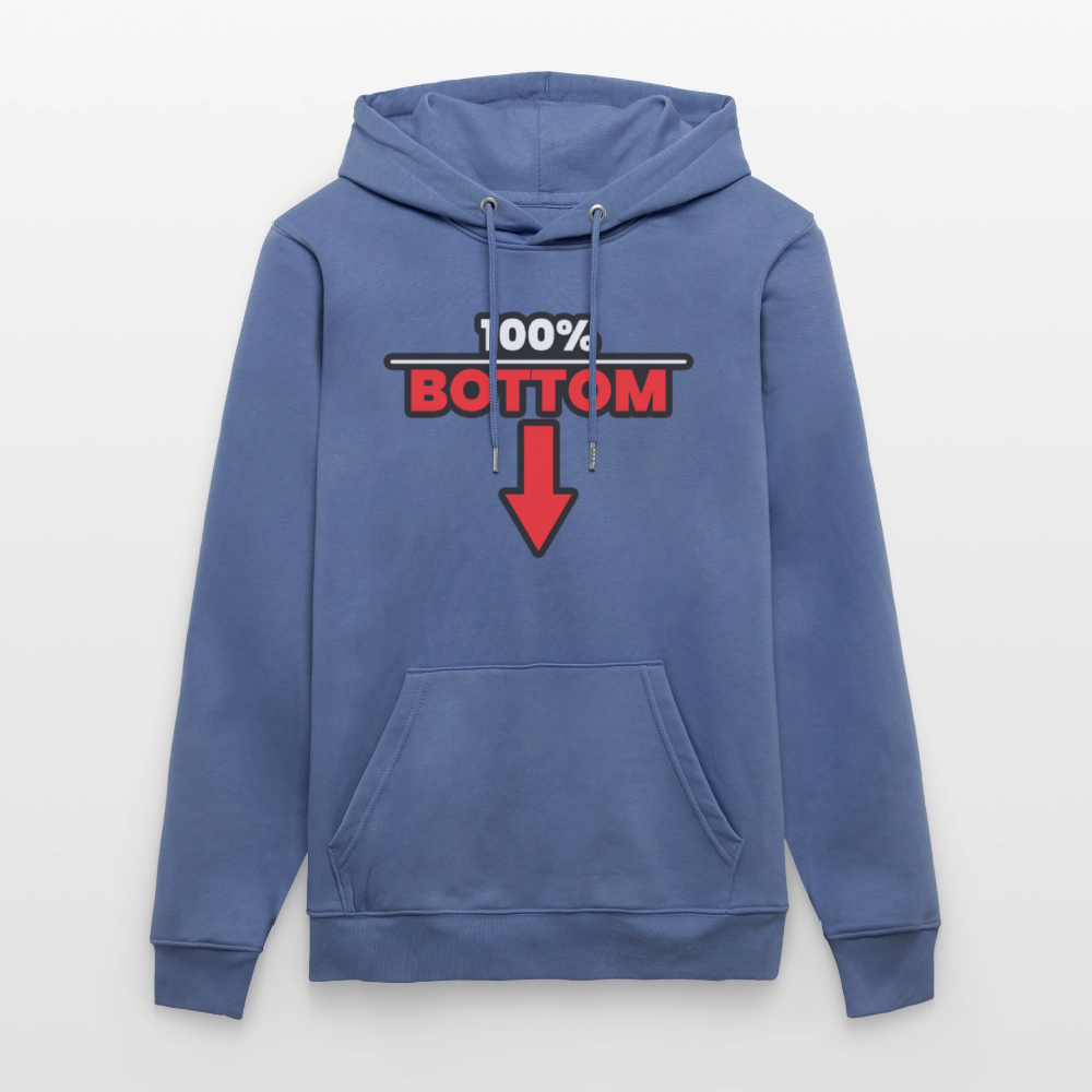 100% BOTTOM [PFEIL] | Kink Fetish Pride Bio-Hoodie Unisex - Blau