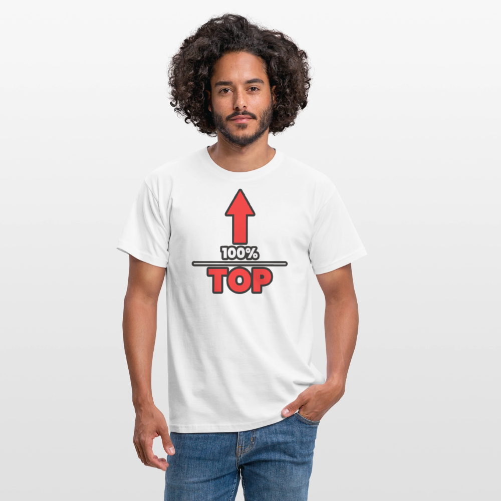 100% TOP [PFEIL] | Kink Fetish Pride T-Shirt - Weiß