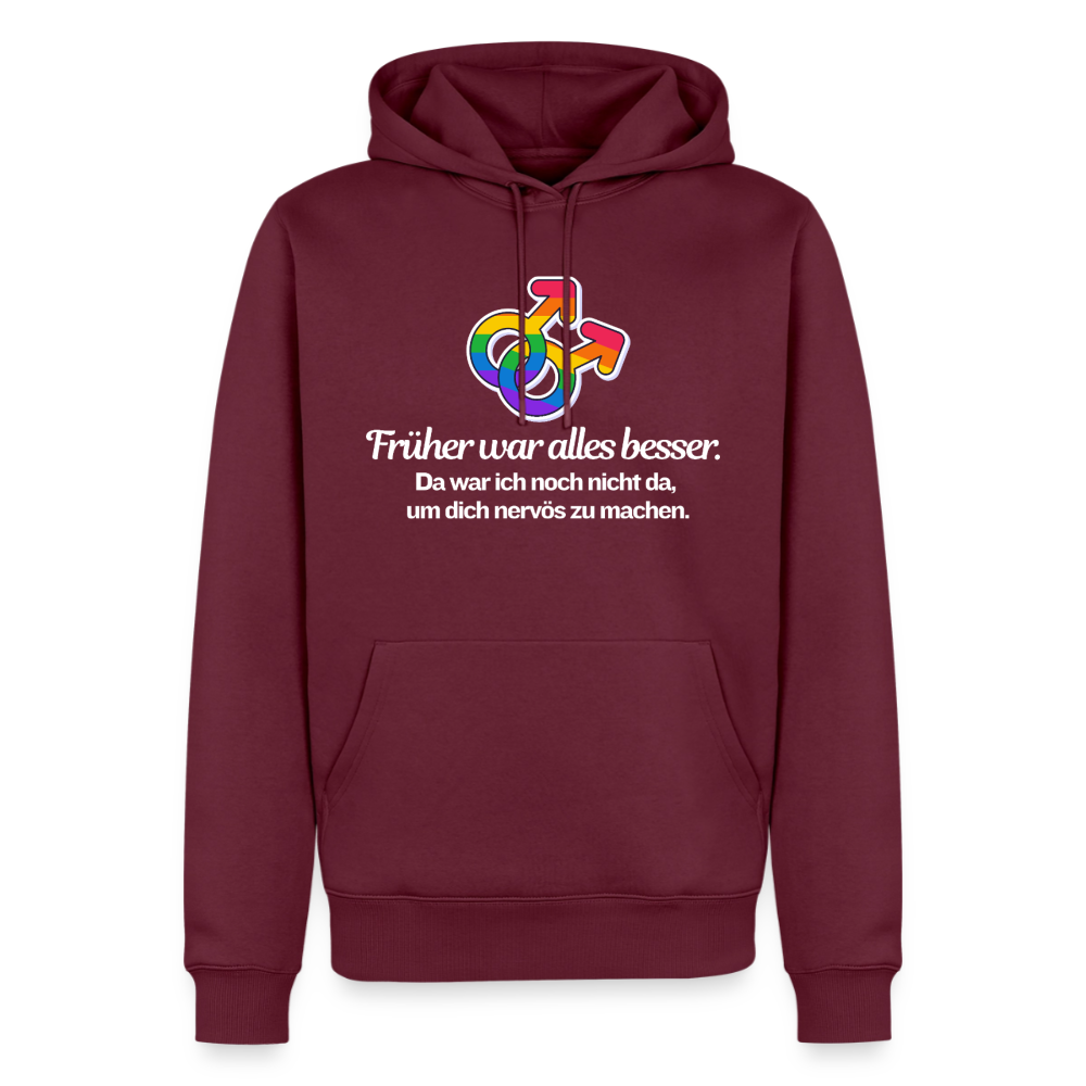 Früher war alles besser Premium Hoodie | Queer Male Symbols Statement - Burgunderrot