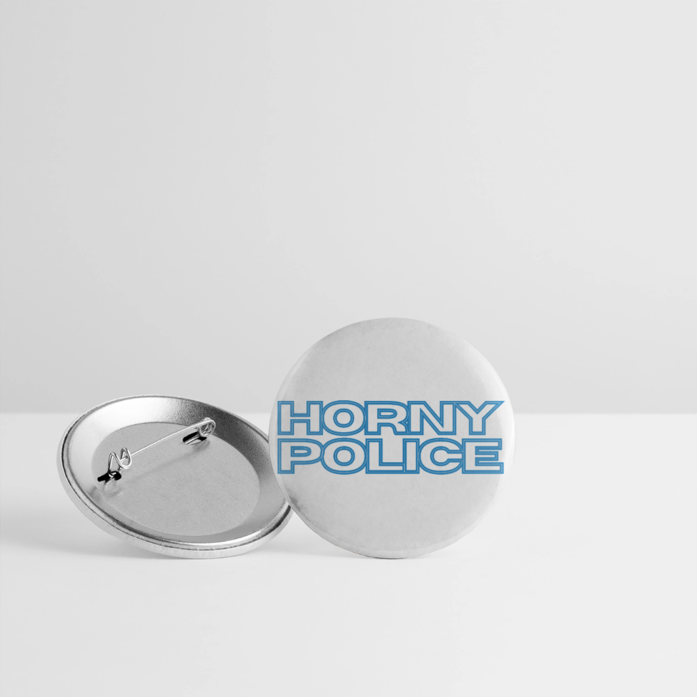 HORNY POLICE | Kink Fetish Pride Buttons 32 mm (5er Pack) - Weiß