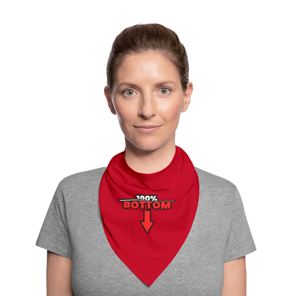 100% BOTTOM [PFEIL] | Kink Fetish Pride Bandana - Rot