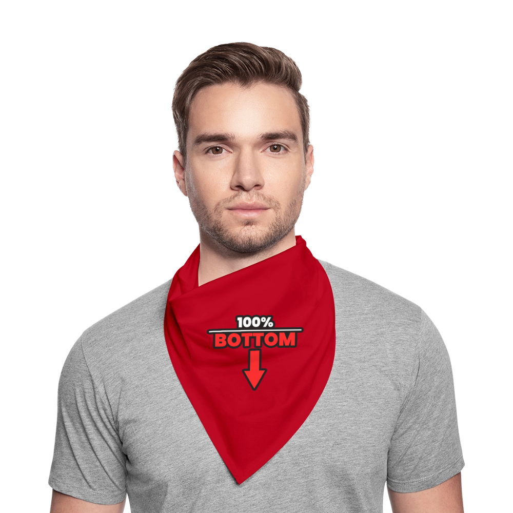 100% BOTTOM [PFEIL] | Kink Fetish Pride Bandana - Rot