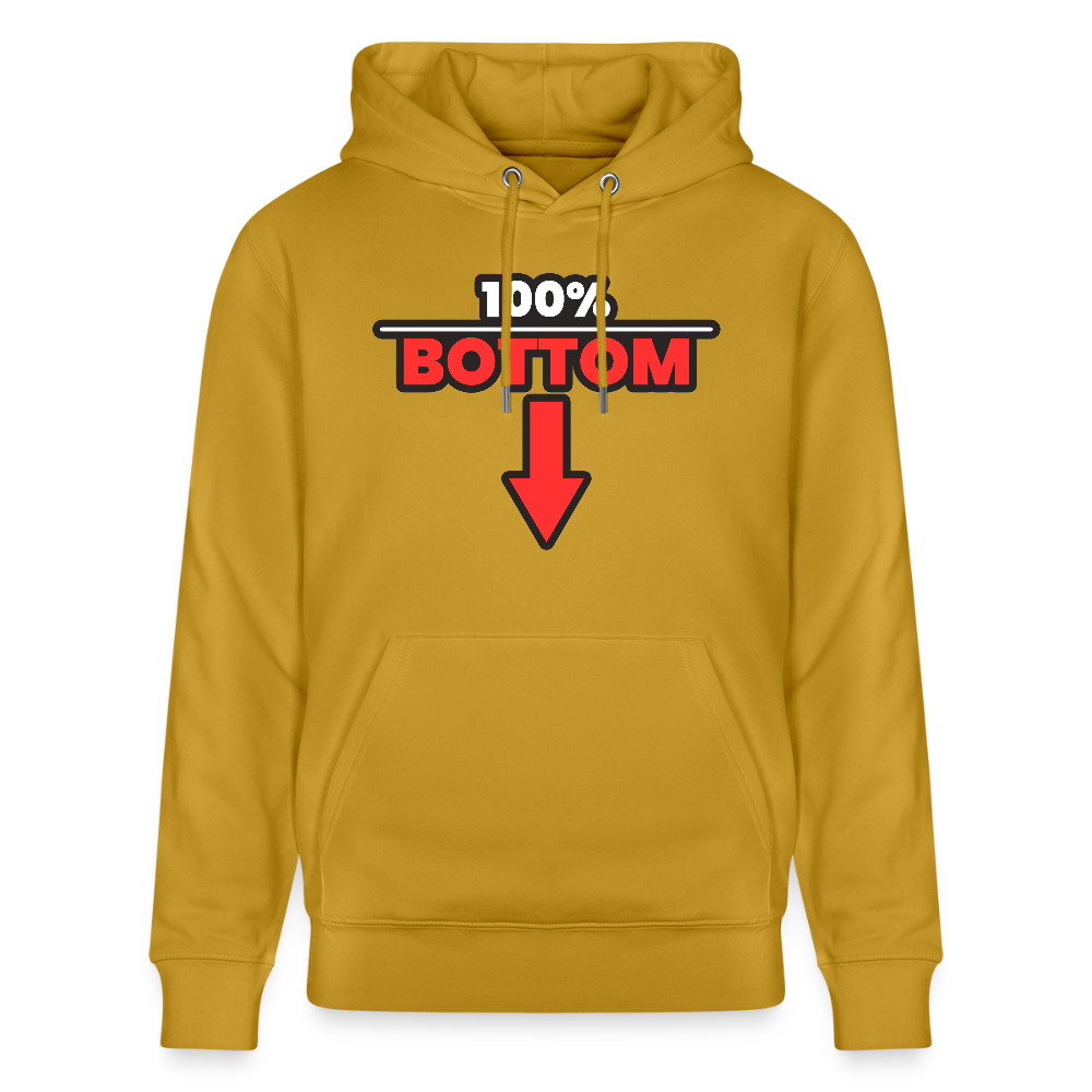 100% BOTTOM [PFEIL] | Kink Fetish Pride Bio-Hoodie Unisex - Ocker