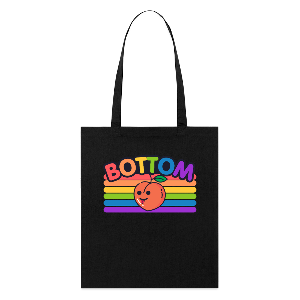 Bottom Gay by PrideLAB | Pride Bio-Stoffbeutel - Schwarz