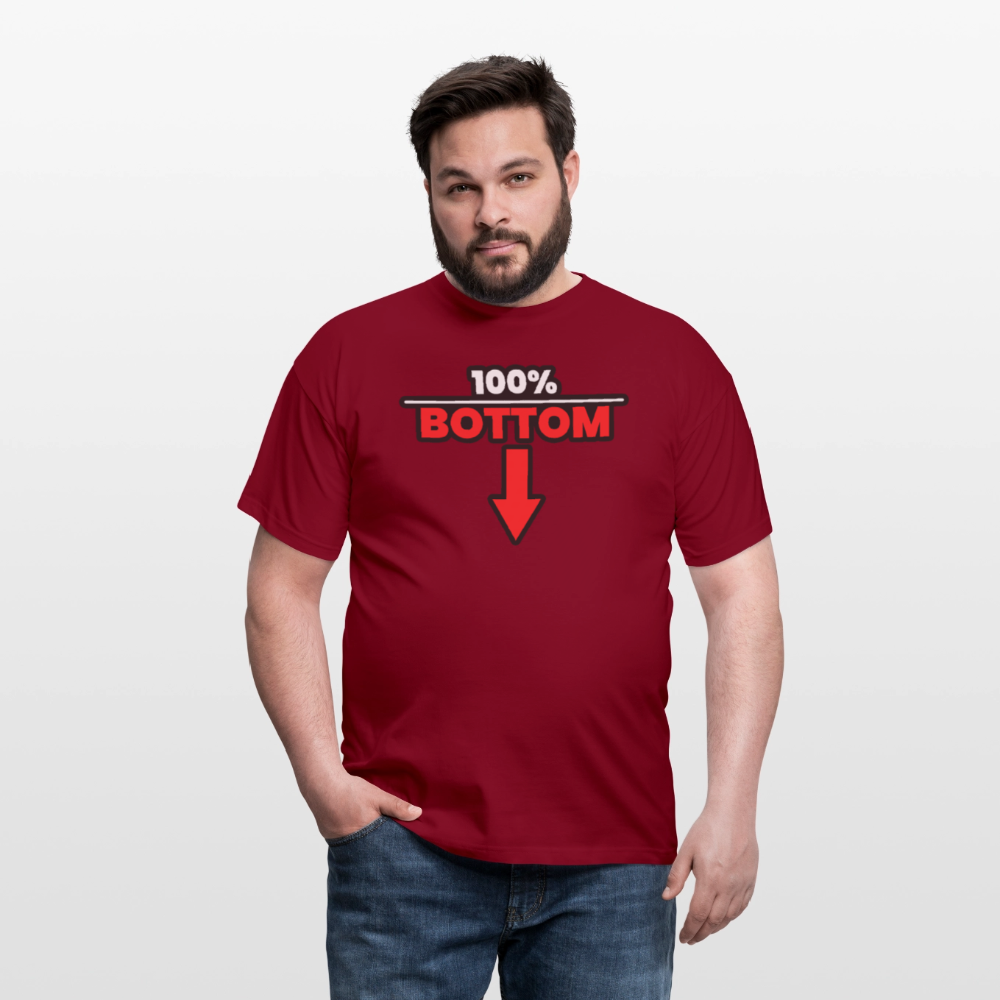 100% BOTTOM [PFEIL] | Kink Fetish Pride T-Shirt - Ziegelrot