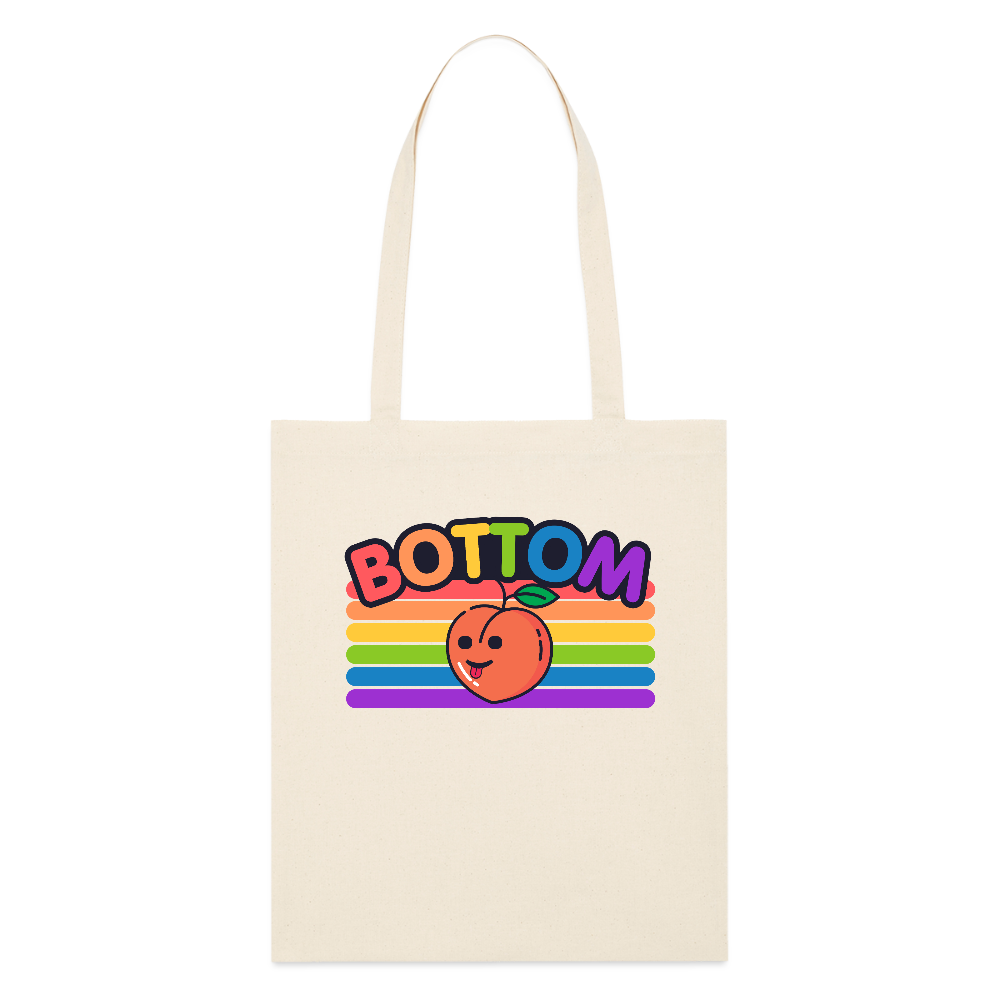 Bottom Gay | Pride Bio-Stoffbeutel - Weißgrau