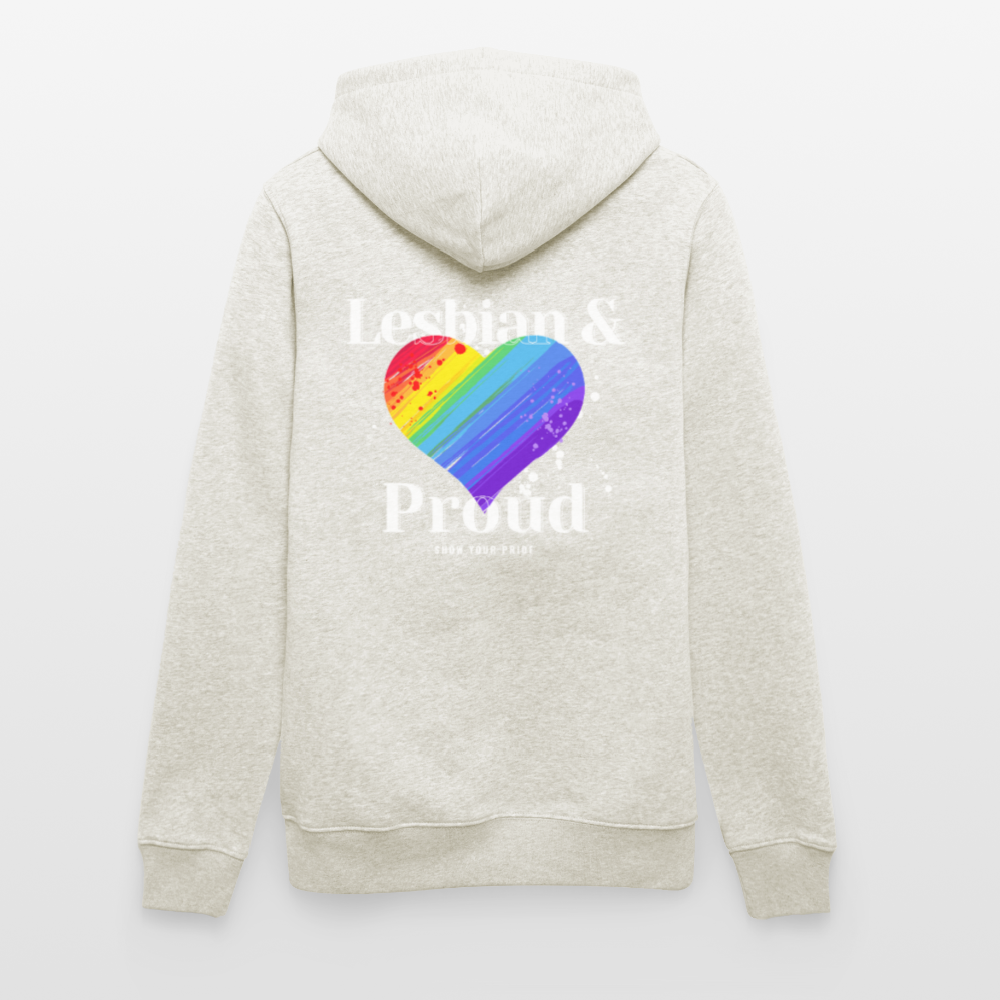 Lesbian & Proud | Pride Bio-Hoodie Unisex - Beige meliert