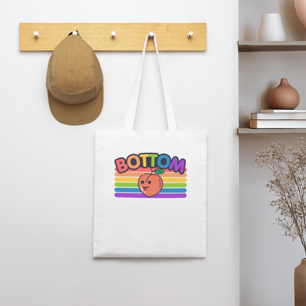 Bottom Gay | Pride Bio-Stoffbeutel - Weiß