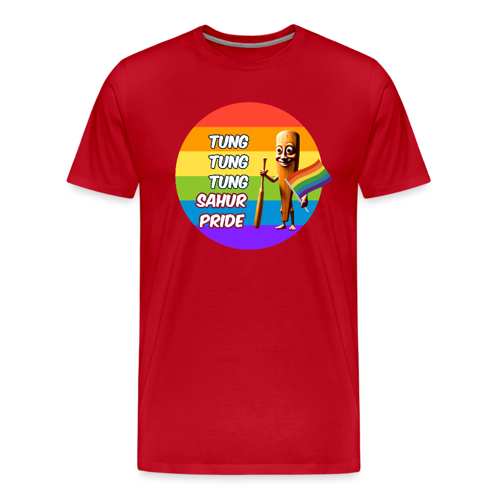 Tung Tung Tung Sahur Pride Premium T-Shirt - Rot