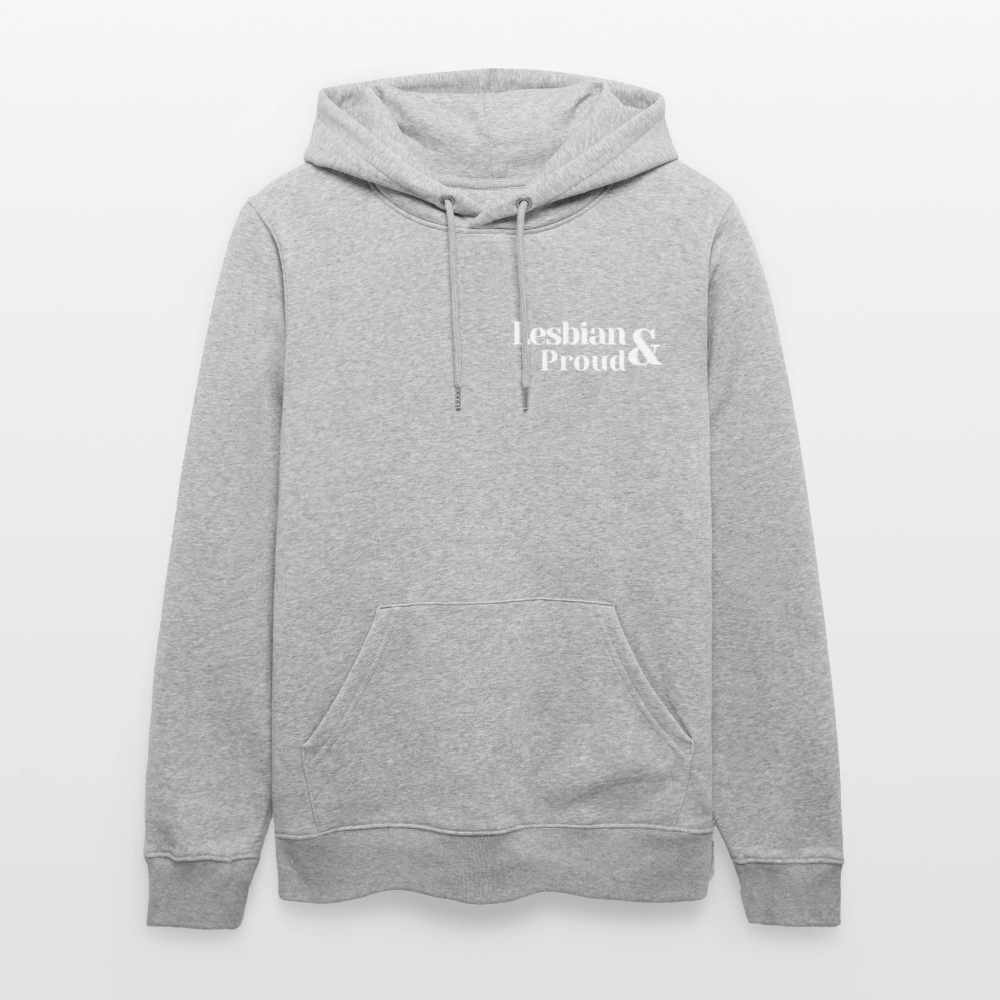 Lesbian & Proud | Pride Bio-Hoodie Unisex - Grau meliert
