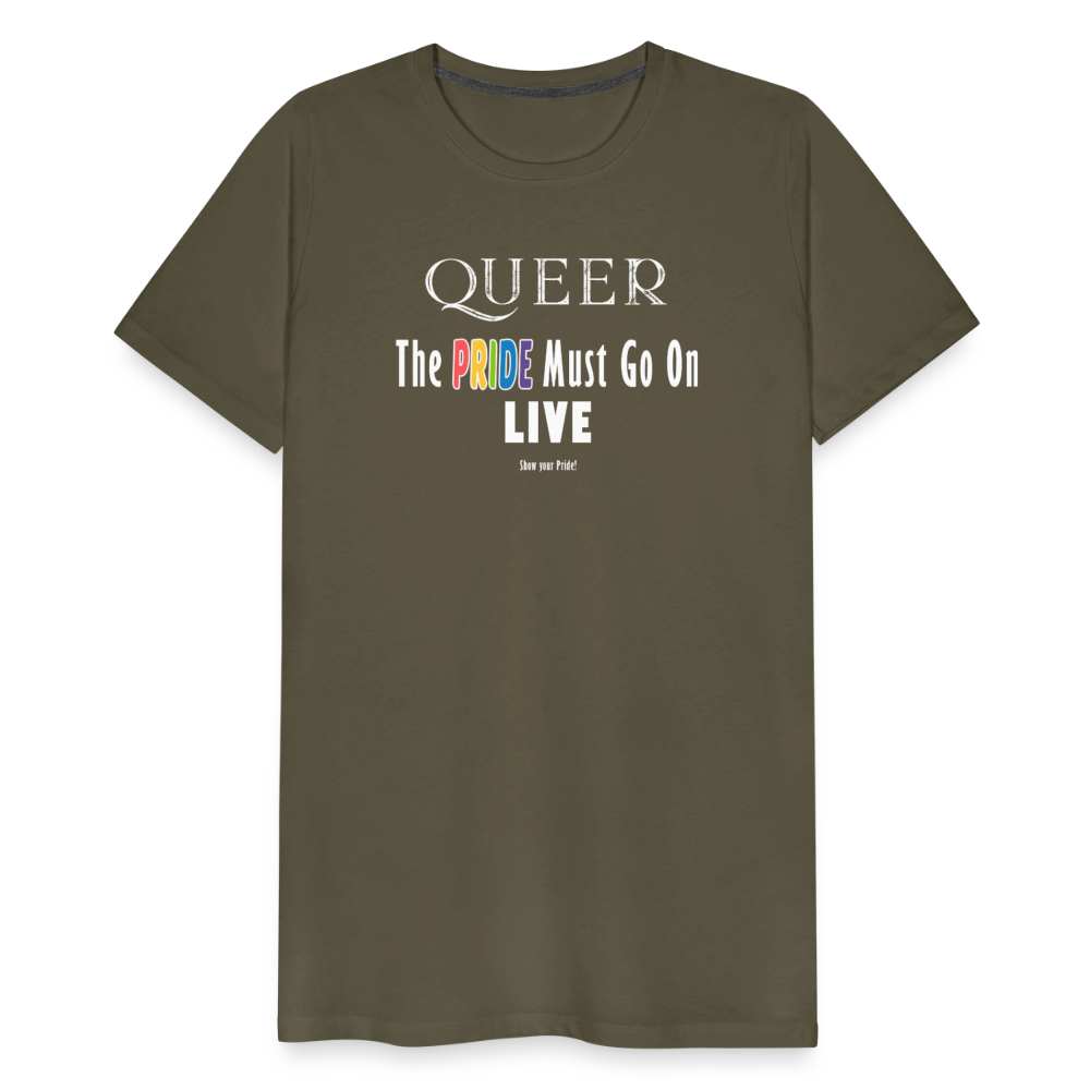 PRIDE Must Go On T-Shirt Germany Tour 2025 (weiße Schrift) - Khaki