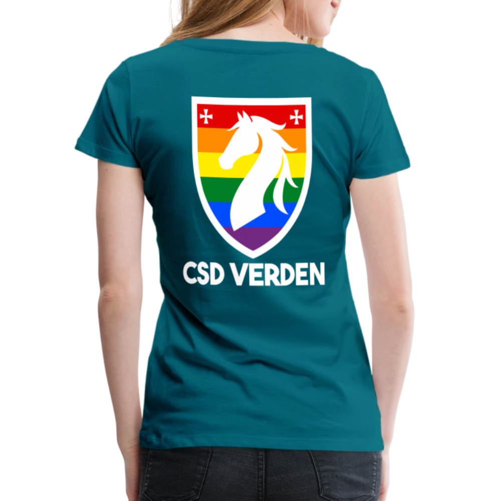 CSD Verden Premium Pride T-Shirt Tailiert Doppelseitig - Divablau