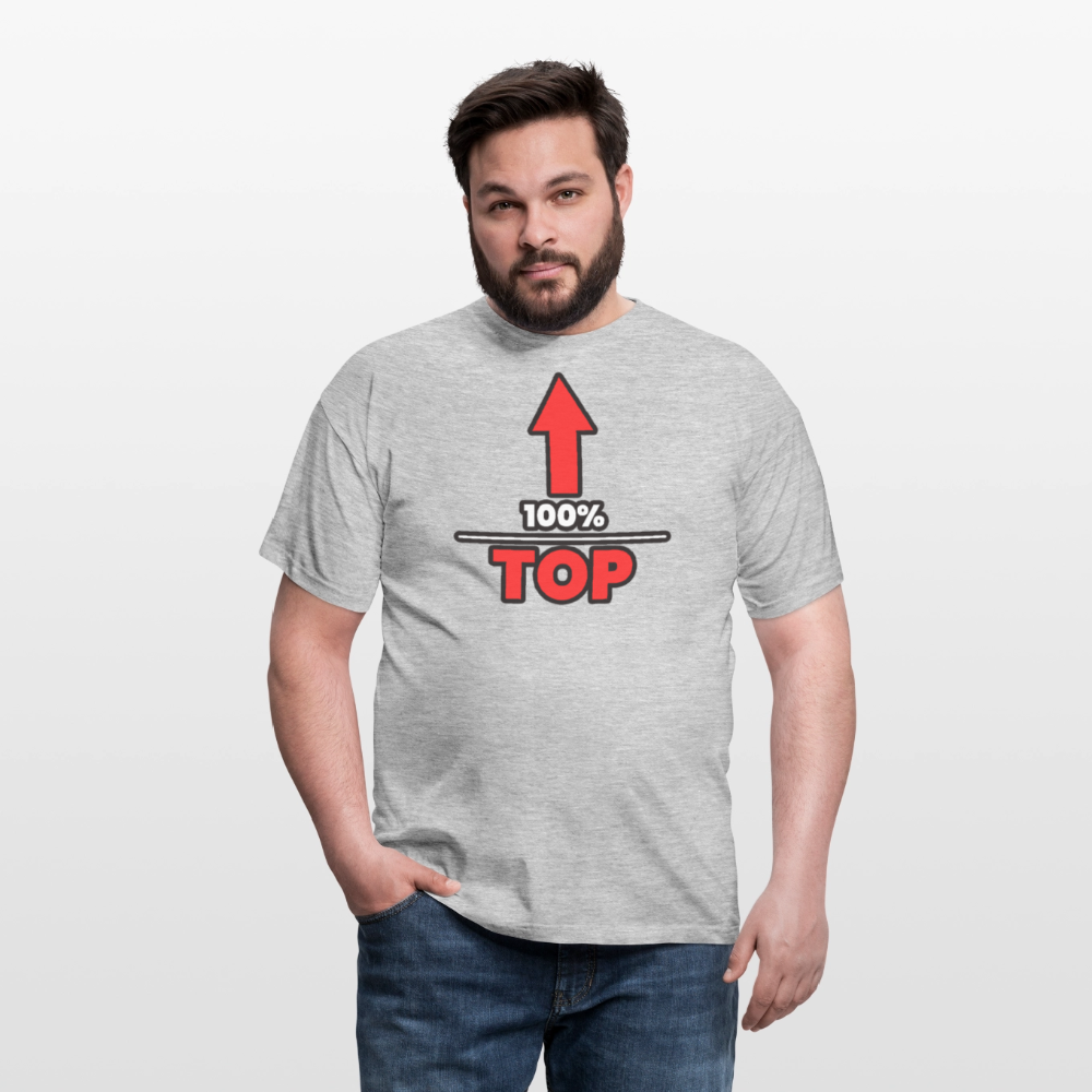 100% TOP [PFEIL] | Kink Fetish Pride T-Shirt - Grau meliert