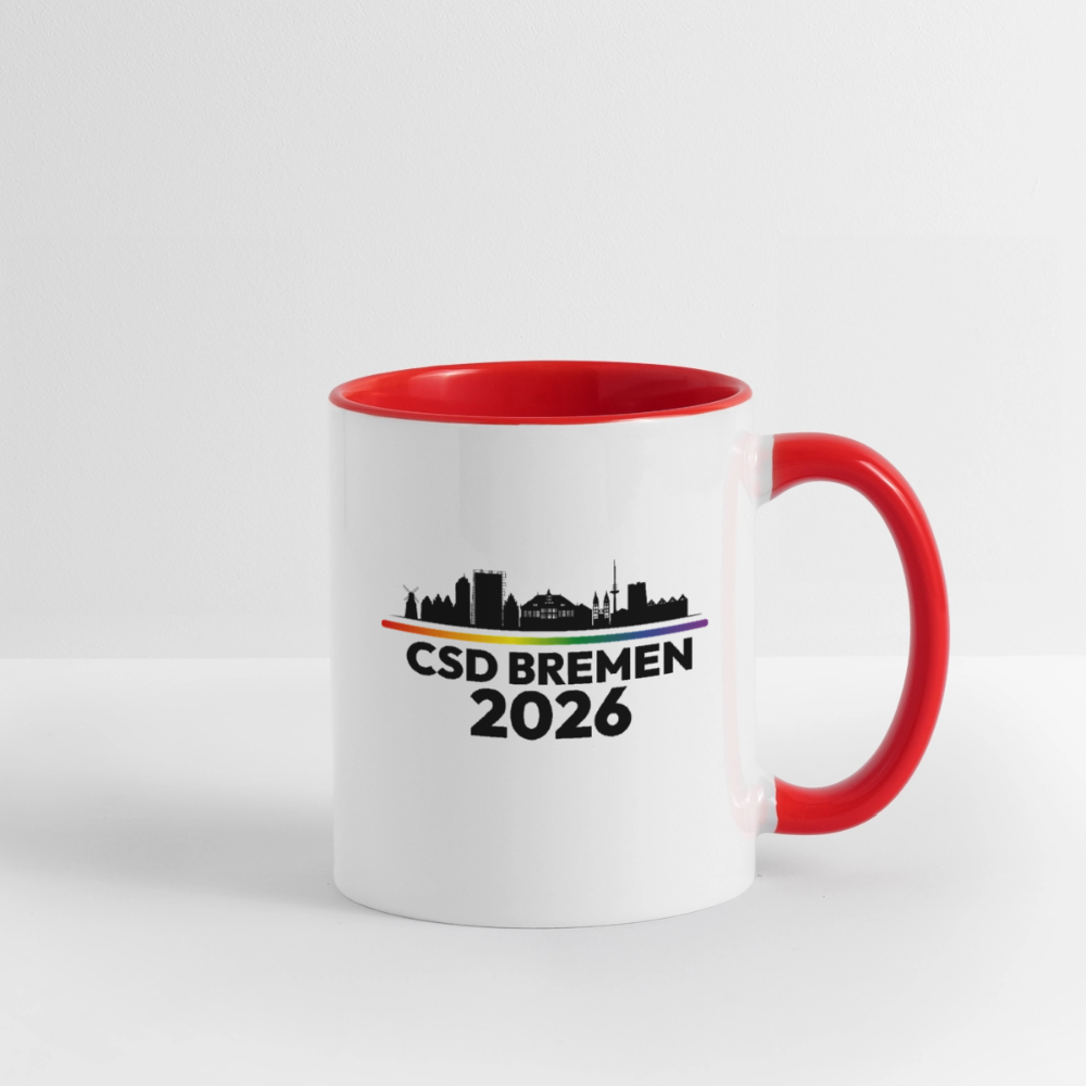 CSD BREMEN 2026 Pride Tasse zweifarbig - Weiß/Rot
