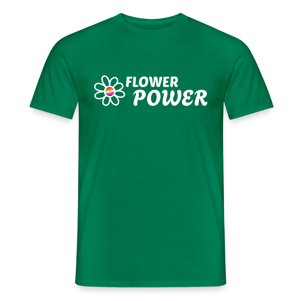Flower Power Lesbisch T-Shirt | Retro WLW Pride LGBTQ - Kelly Green