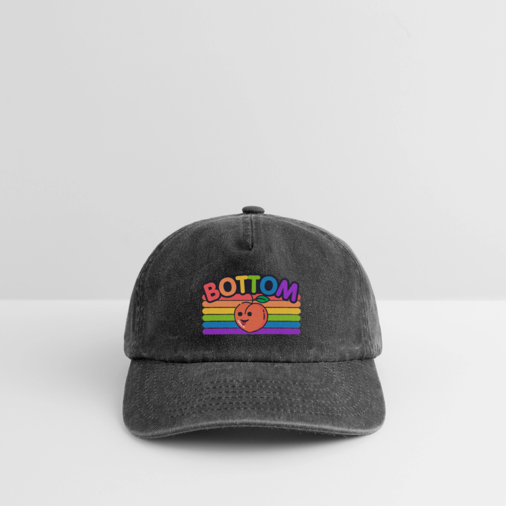 Bottom Gay | Pride Vintage Cap - Vintage Schwarz