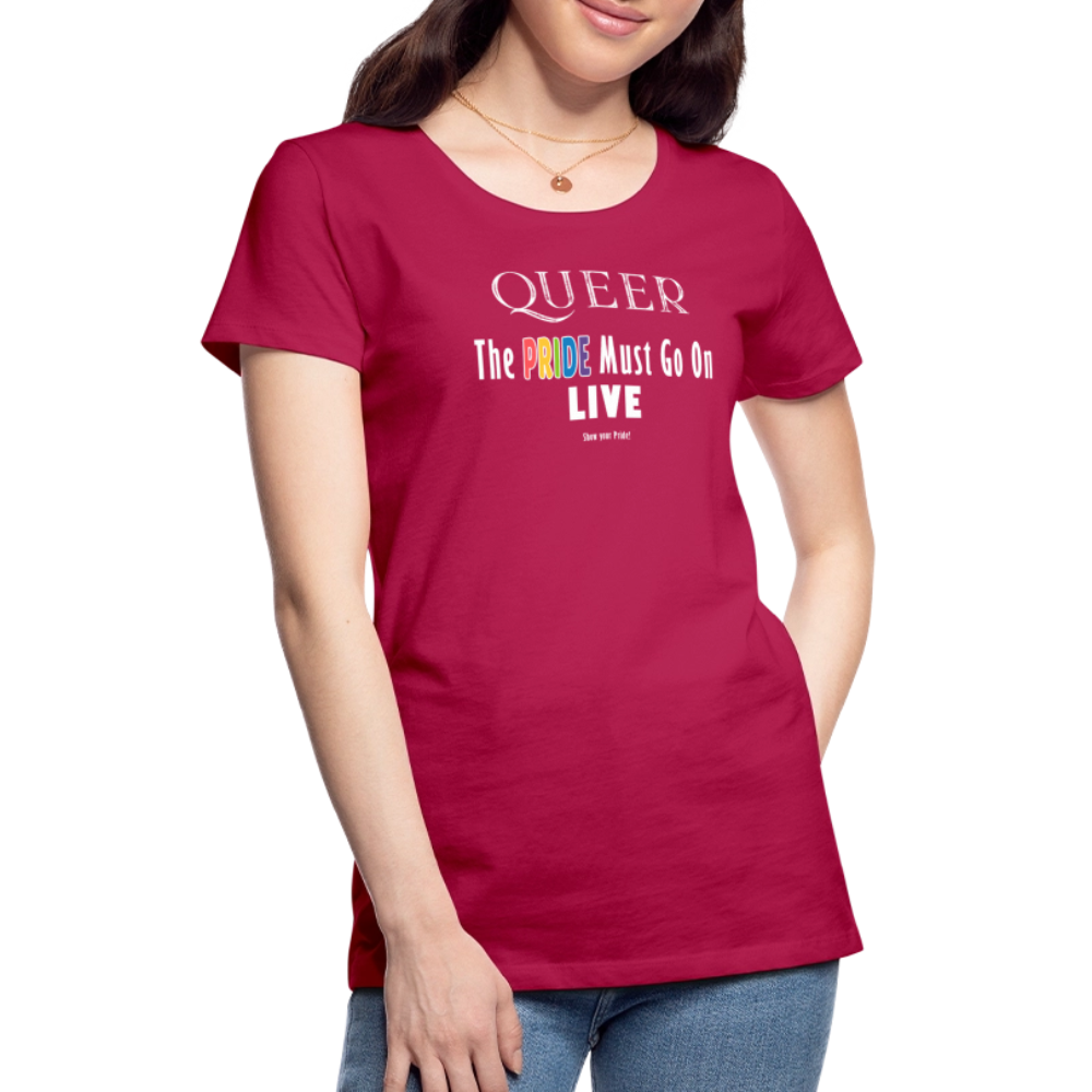 PRIDE Must Go On T-Shirt Germany Tour 2025 - tailiert (dunkelpink) - dunkles Pink