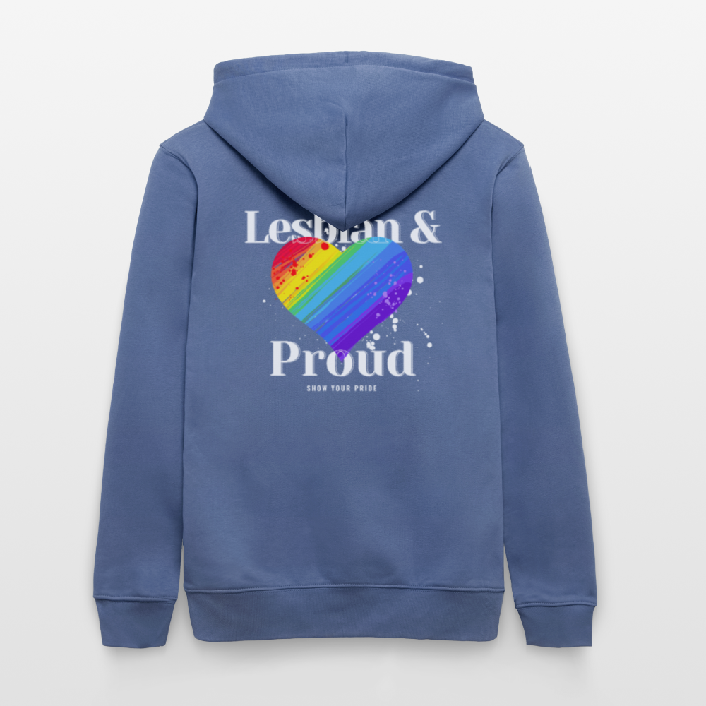 Lesbian & Proud | Pride Bio-Hoodie Unisex - Blau