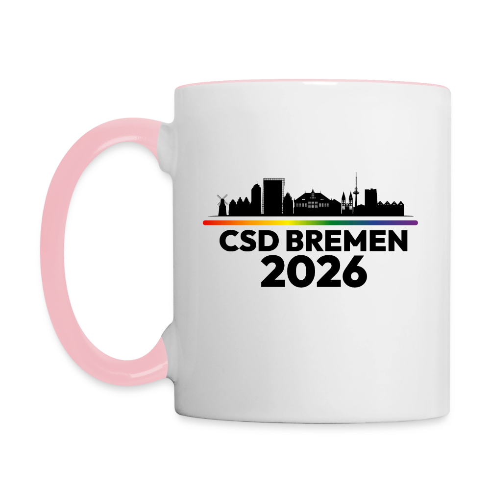 CSD BREMEN 2026 Pride Tasse zweifarbig - Weiß/Pink