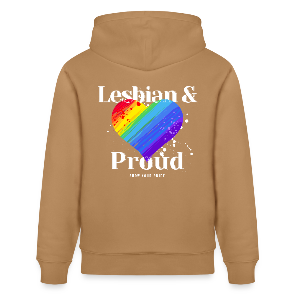 Lesbian & Proud | Pride Bio-Hoodie Unisex - Karamell 