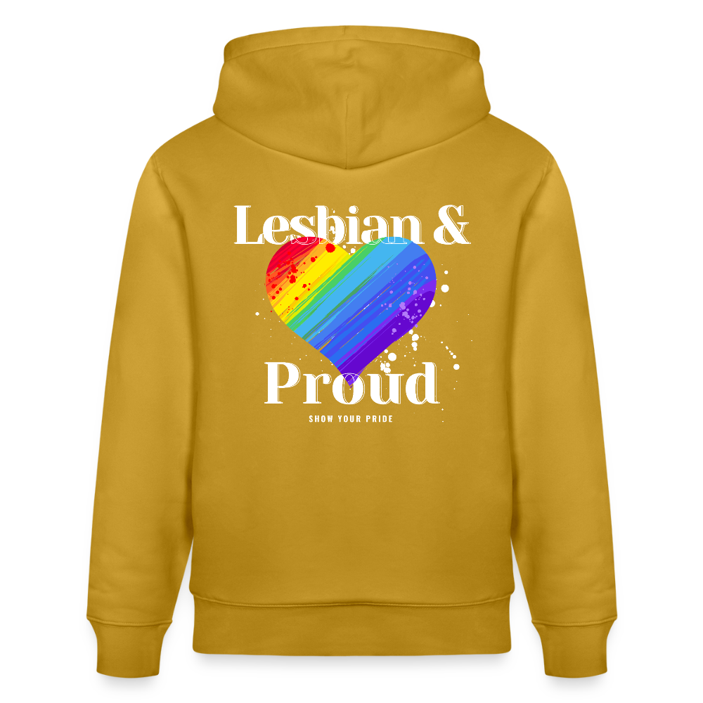 Lesbian & Proud | Pride Bio-Hoodie Unisex - Ocker