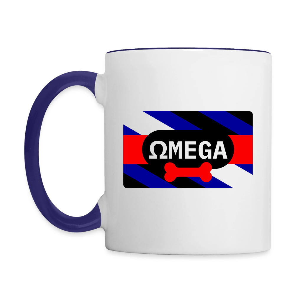 OMEGA Puppy Flag Cup | Puppy Kink Pride |Tasse zweifarbig - Weiß/Kobaltblau