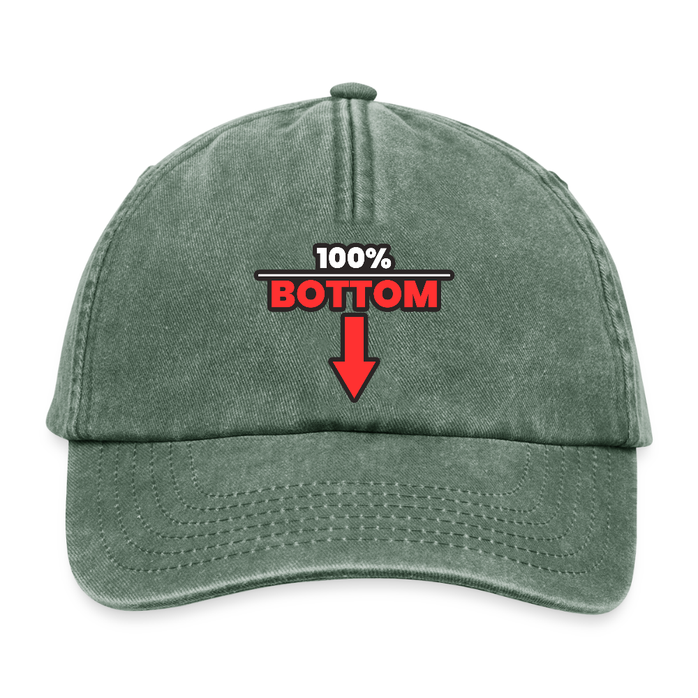 100% BOTTOM [PFEIL] | Kink Fetish Pride Vintage Cap - Vintage Flaschengrün 