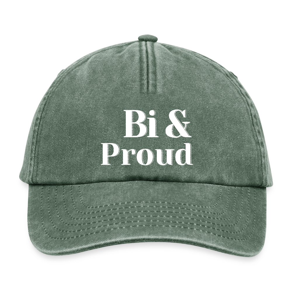 Bi & Proud | Pride Vintage Cap [SIMPLE] - Vintage Flaschengrün 