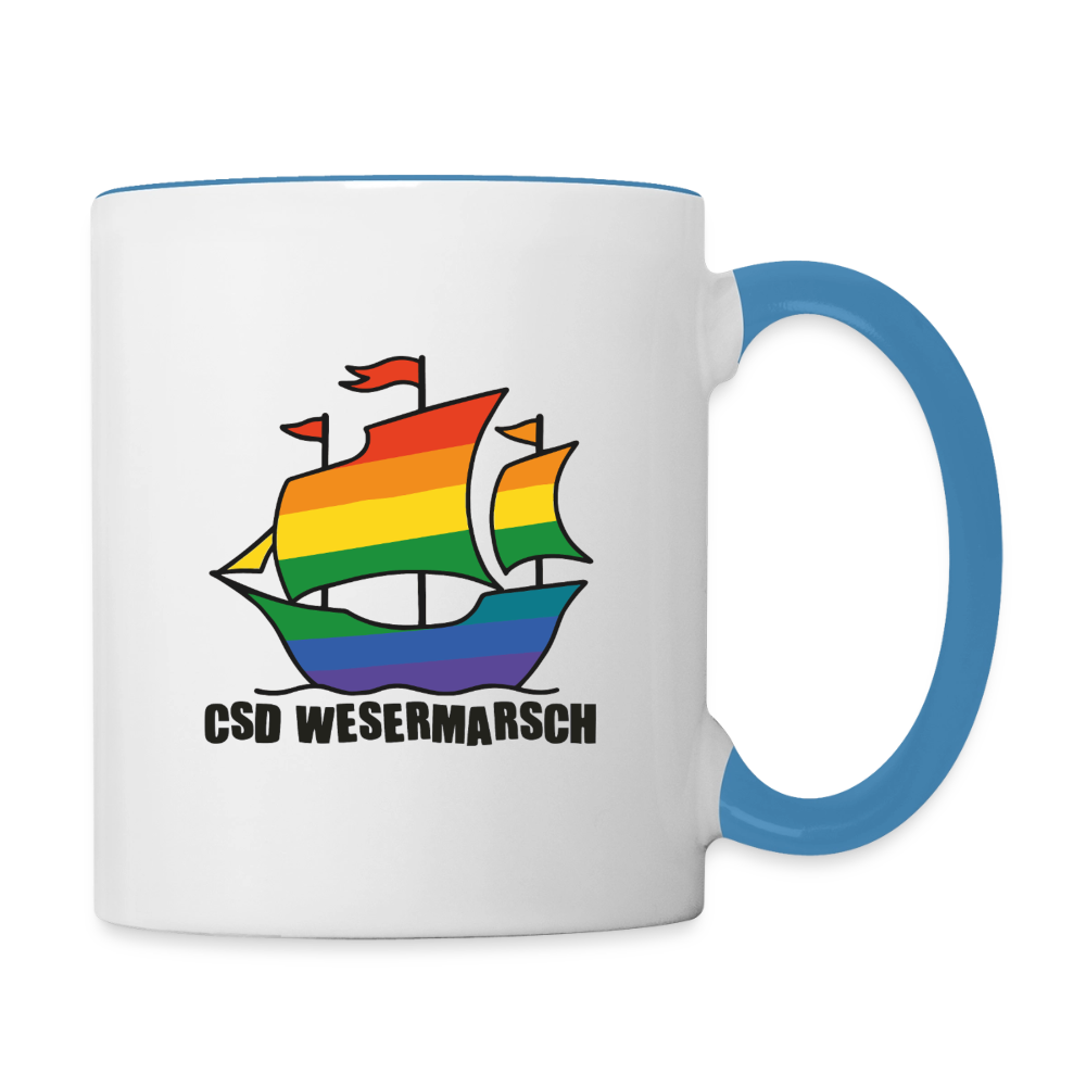CSD Wesermarsch Pride Tasse zweifarbig - Weiß/Gellblau