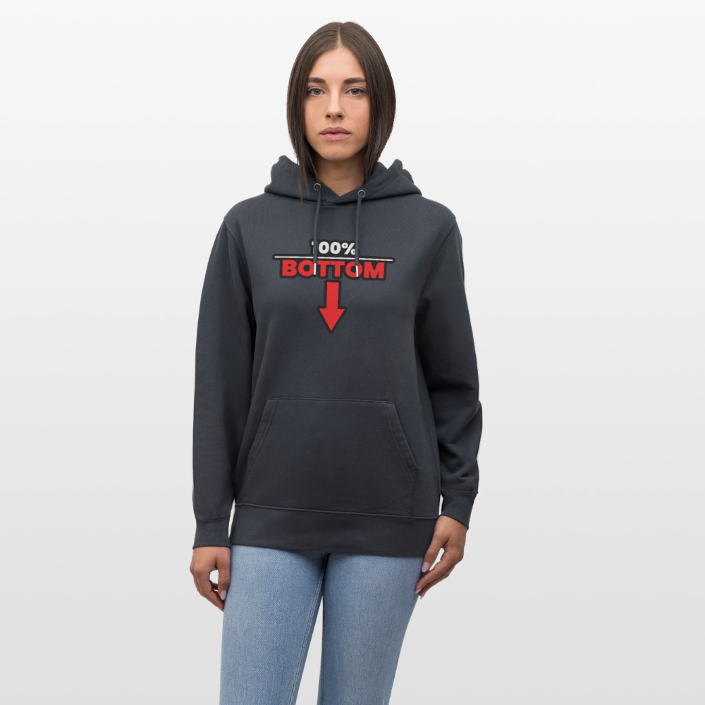 100% BOTTOM [PFEIL] | Kink Fetish Pride Bio-Hoodie Unisex - Indigoblau