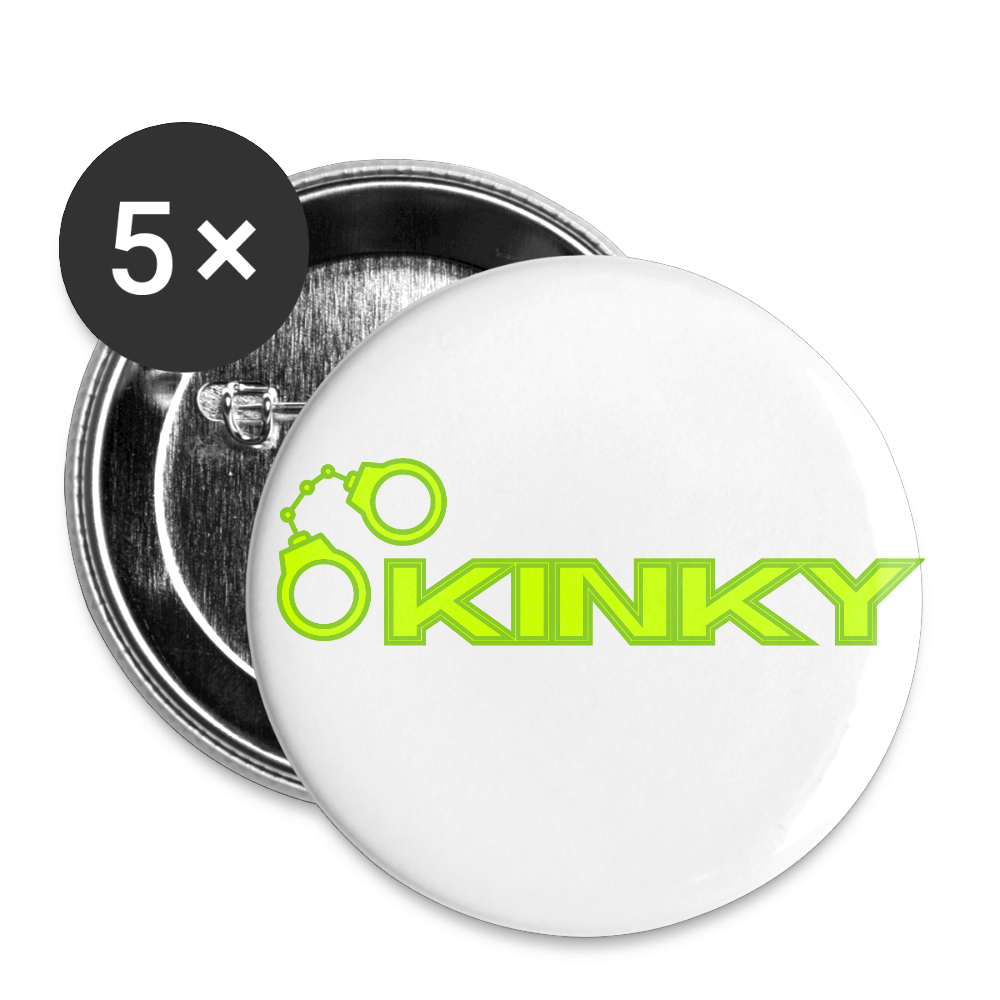 KINKY | Kink Fetish Pride Buttons 32 mm (5er Pack) - Weiß
