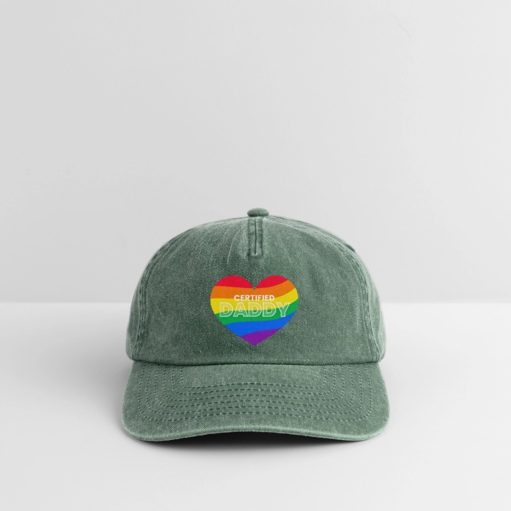 CERTIFIED DADDY | Kink Fetish Pride Vintage Cap - Vintage Flaschengrün 