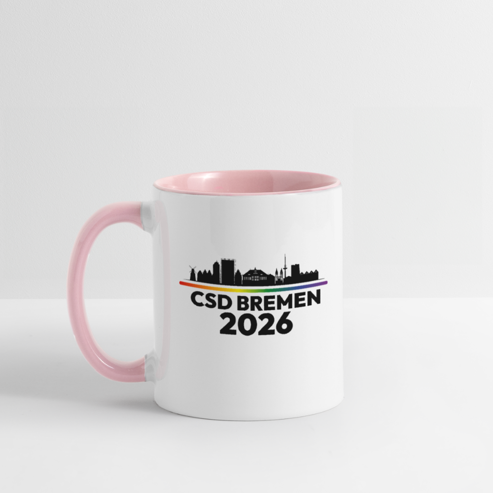 CSD BREMEN 2026 Pride Tasse zweifarbig - Weiß/Pink