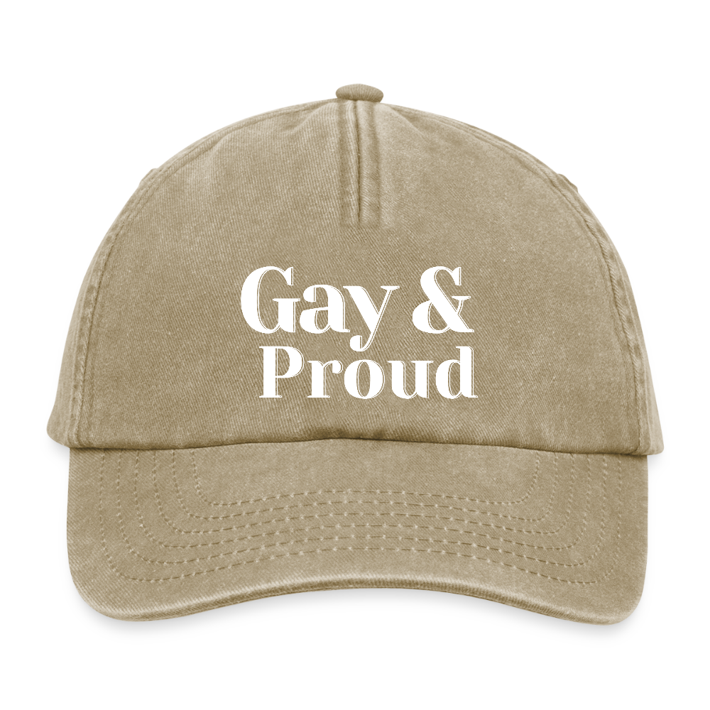 Gay & Proud | Pride Vintage Cap [SIMPLE] - Vintage Beige