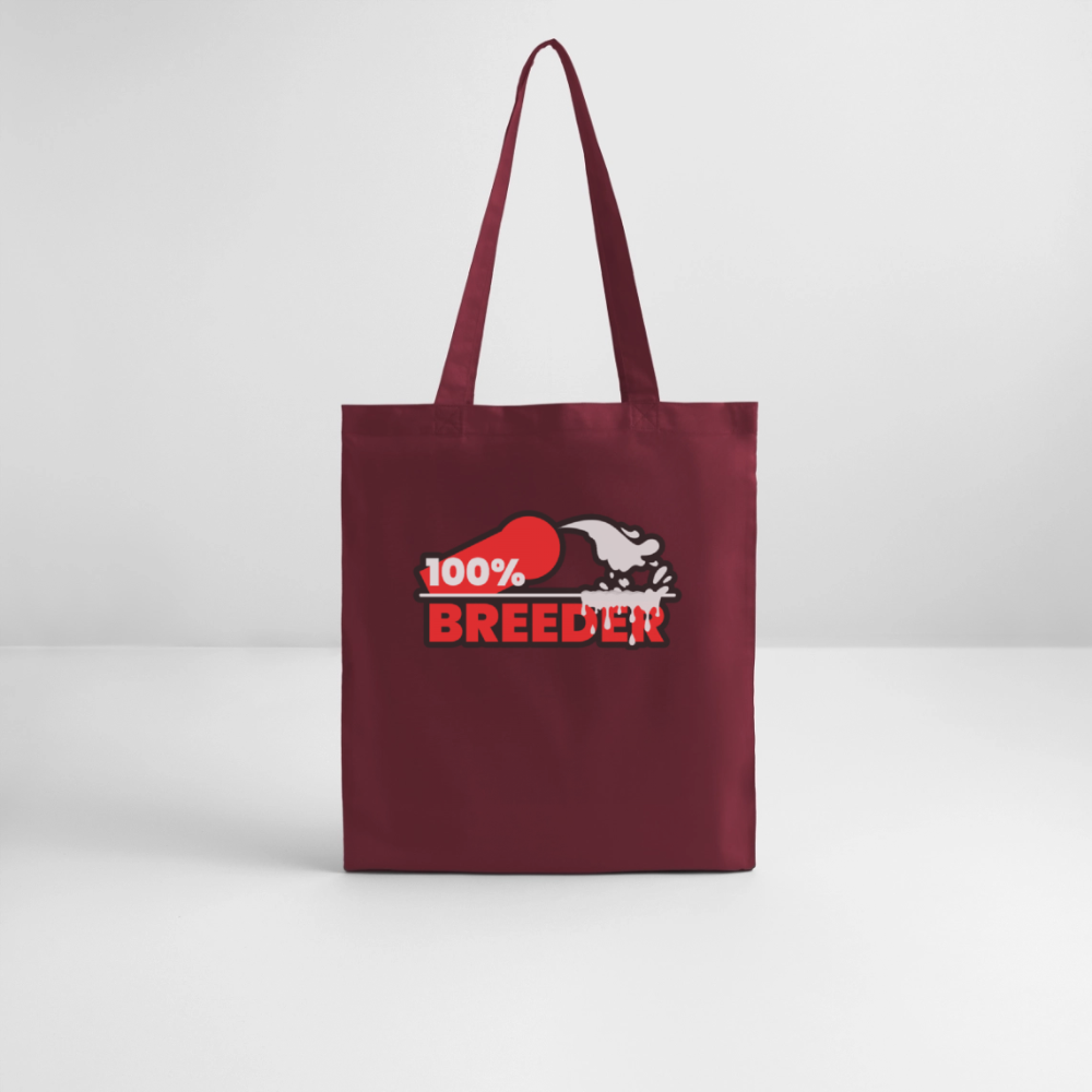 100% BREEDER | Kink Fetish Pride Bio-Stoffbeutel - Burgunderrot