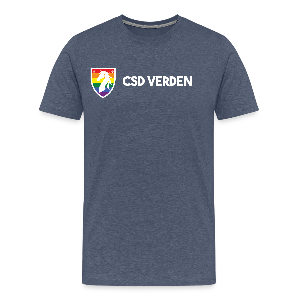 CSD Verden Premium Pride T-Shirt Doppelseitig - Blau meliert