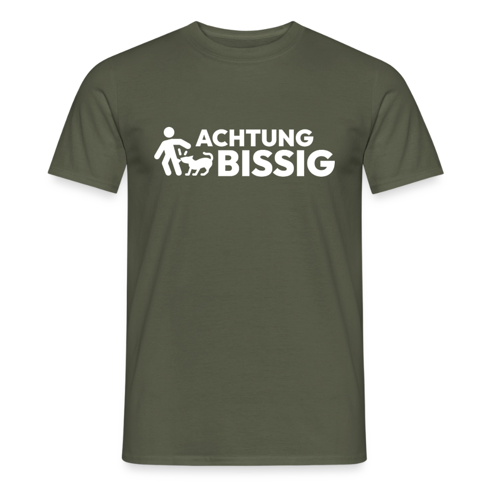 Achtung Bissig T-Shirt | Puppy Play Statement - Militärgrün