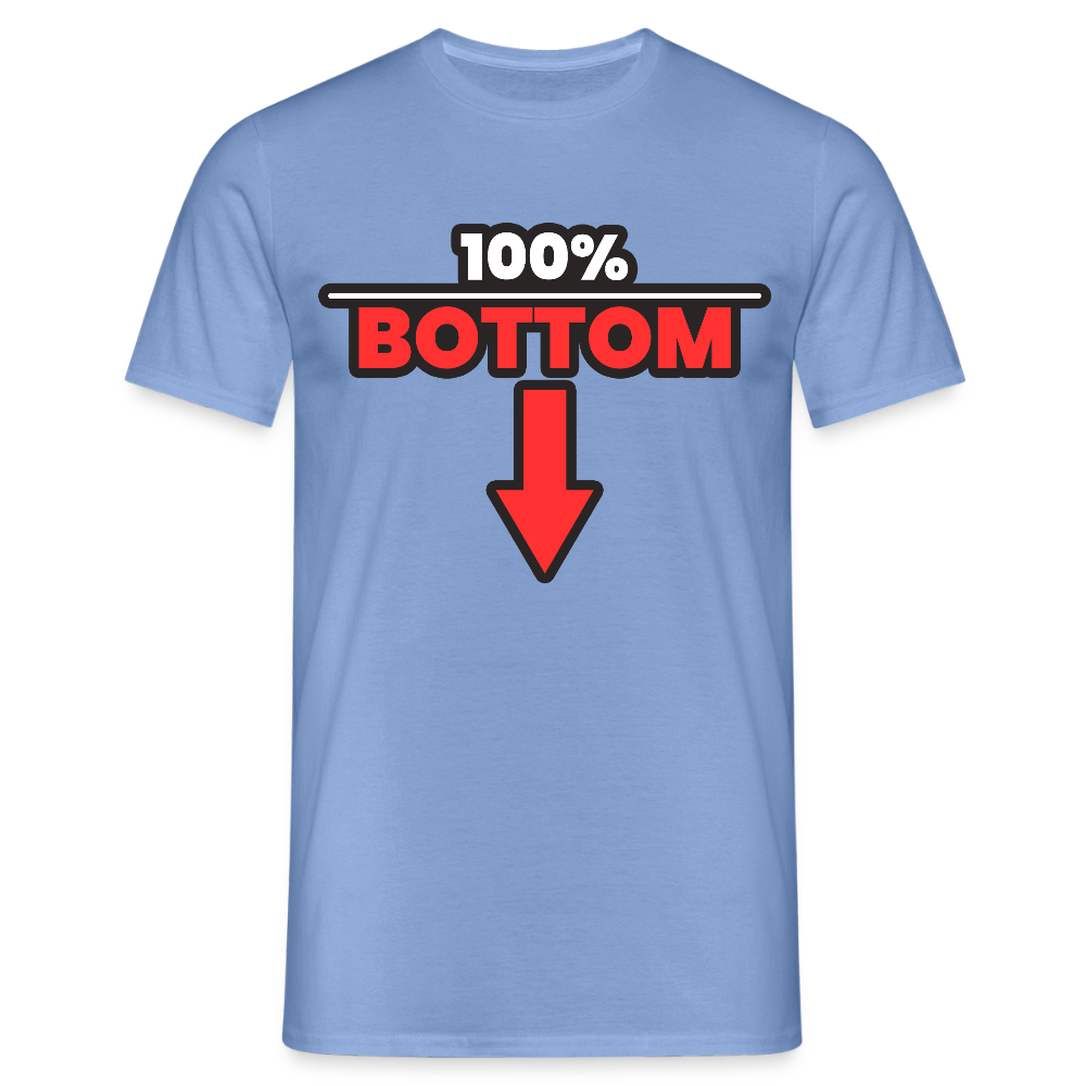 100% BOTTOM [PFEIL] | Kink Fetish Pride T-Shirt - carolina blue
